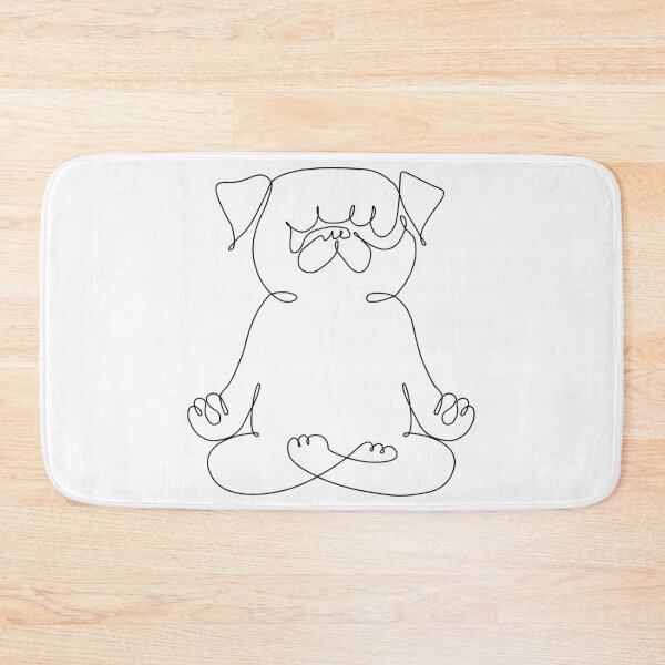 Item preview, One Line Pug Lotus Pose designed and sold by Huebucket.