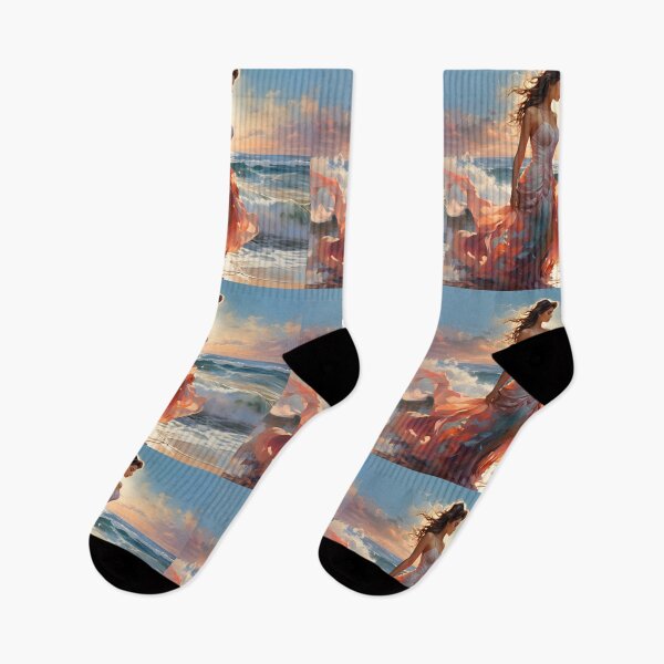 Item preview, Woman by the sea designed and sold by AI-Only Creations.