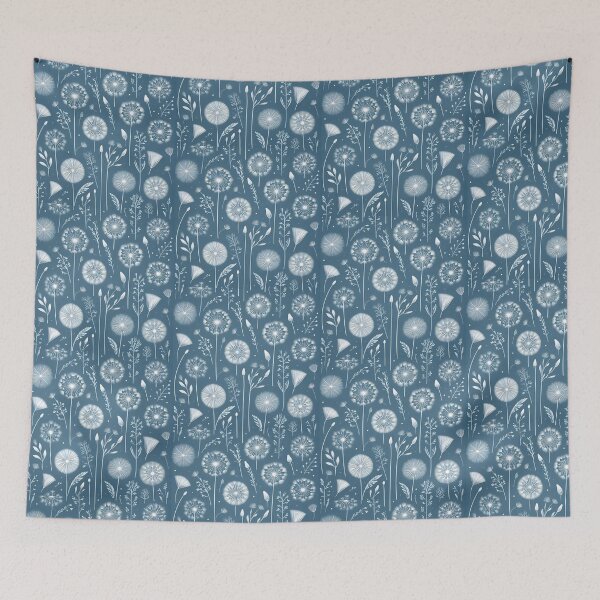 Item preview, Blue dandelion pattern designed and sold by Carly Gough.