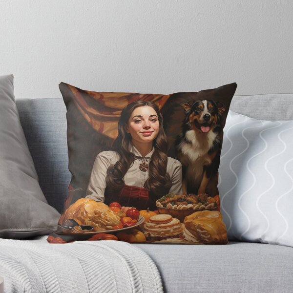 Item preview, Woman with her Dog Ready for Thanksgiving Meal designed and sold by dcrc.
