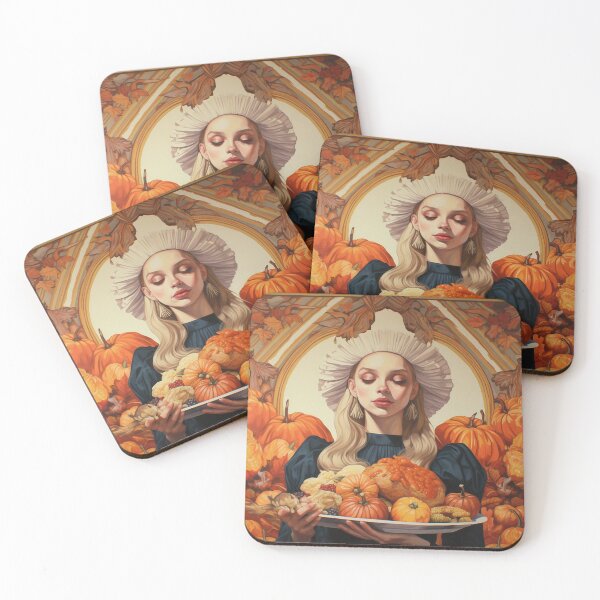 Item preview, Woman Holding a Plate of Pumpkins designed and sold by dcrc.