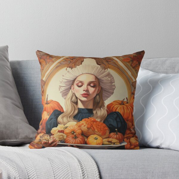 Item preview, Woman Holding a Plate of Pumpkins designed and sold by dcrc.