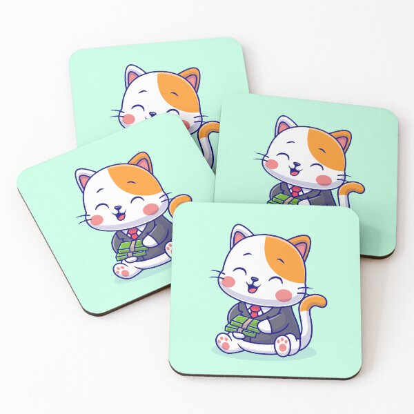 Item preview, Cute business cat with money cartoon vector icon illustration animal business designed and sold by hjian8219.