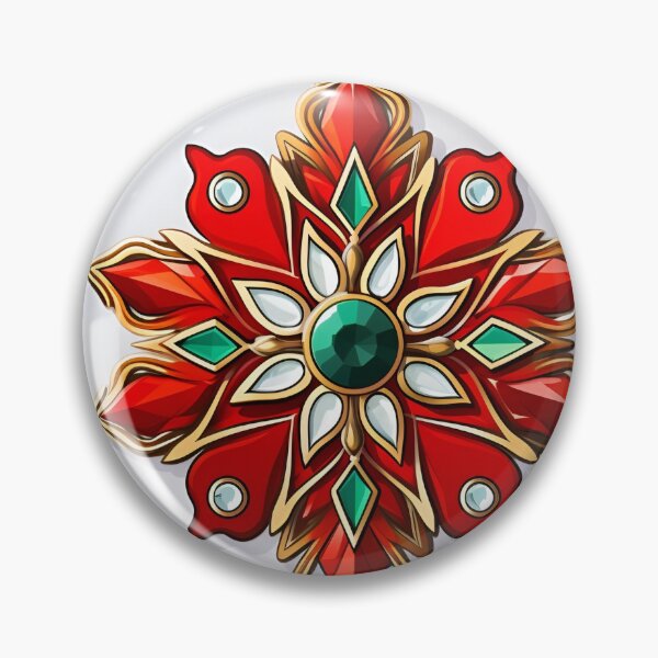 Item preview, Christmas holiday brooch decorative print designed and sold by dcrc.