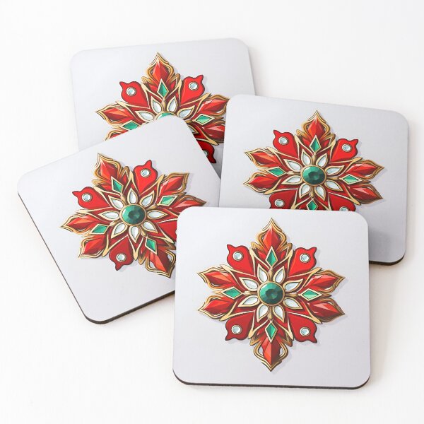 Item preview, Christmas holiday brooch decorative print designed and sold by dcrc.