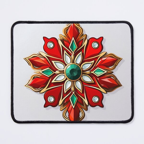 Item preview, Christmas holiday brooch decorative print designed and sold by dcrc.