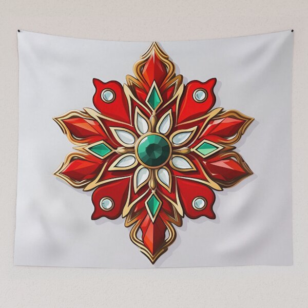 Item preview, Christmas holiday brooch decorative print designed and sold by dcrc.