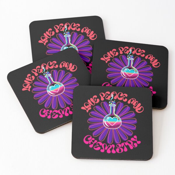 Artikelvorschau, Love Peace and Chemistry Retro Flower Power Shirt entworfen und verkauft von RedDesignSyc.