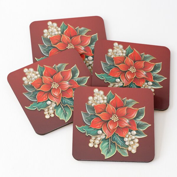 Item preview, Christmas holiday brooch decorative print designed and sold by dcrc.