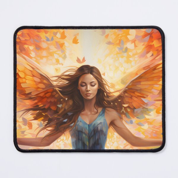 Item preview, Colorful watercolor painting of a woman wearing wings designed and sold by AI-Only Creations.