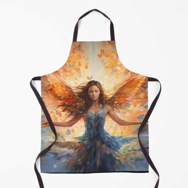 Item preview, Colorful watercolor painting of a woman wearing wings designed and sold by AI-Only Creations.
