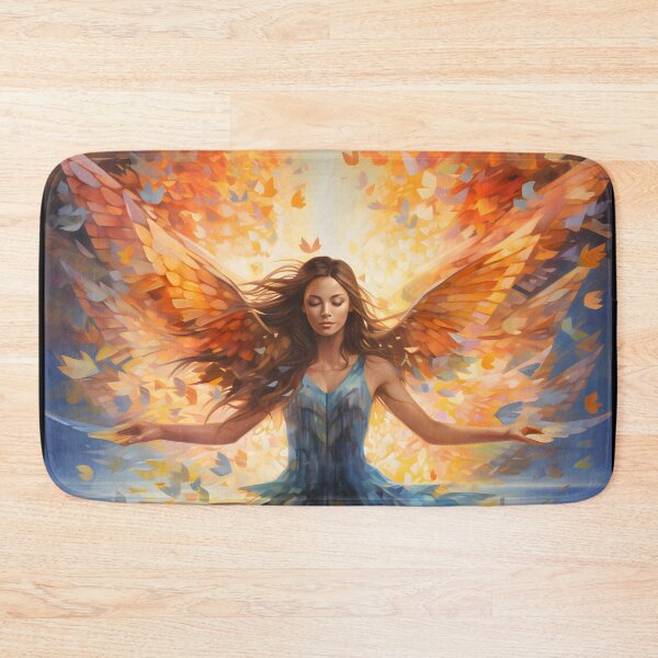 Item preview, Colorful watercolor painting of a woman wearing wings designed and sold by AI-Only Creations.