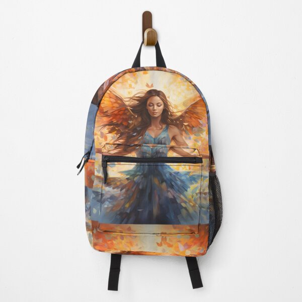 Item preview, Colorful watercolor painting of a woman wearing wings designed and sold by AI-Only Creations.