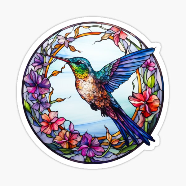 Stained Glass Hangers and Hooks Vintage Foil Christmas Decorations Window Beads Beautiful Hummingbird Decorations Colorful Pattern Garden Colorful