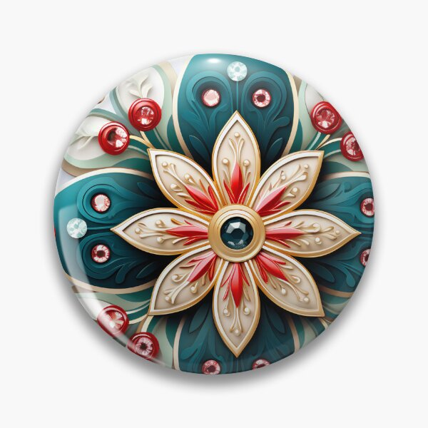 Item preview, christmas holiday brooch decorative print designed and sold by dcrc.