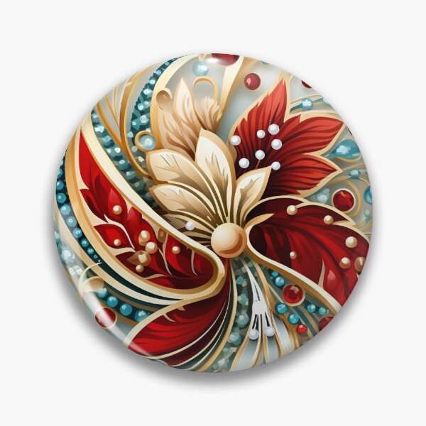 Item preview, christmas holiday brooch decorative print designed and sold by dcrc.