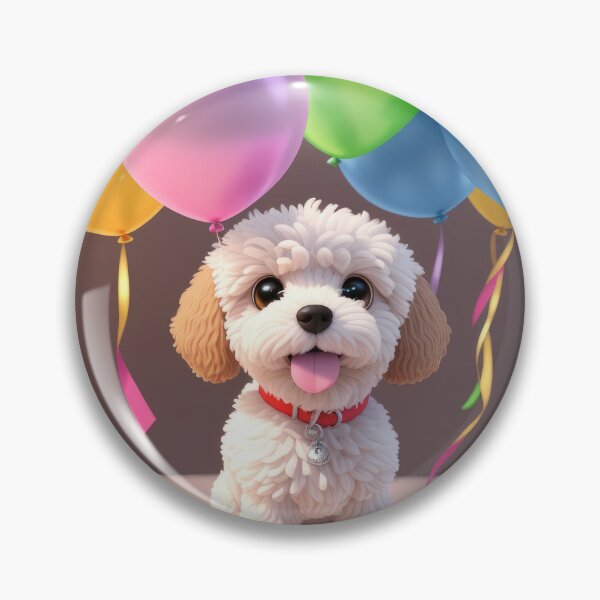 Item preview, Artwork of poddle puppy with balloons designed and sold by Tio-Tecun.