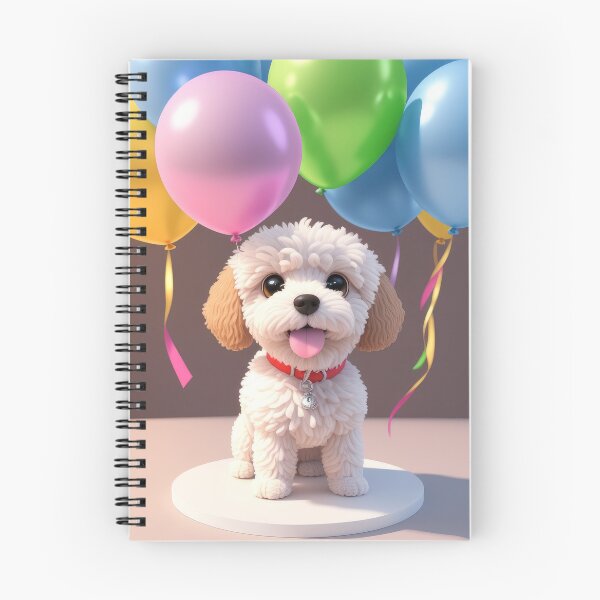 Item preview, Artwork of poddle puppy with balloons designed and sold by Tio-Tecun.