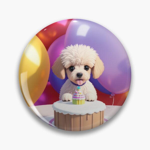 Item preview, Portrait of a poddle puppy at a birthday party designed and sold by Tio-Tecun.