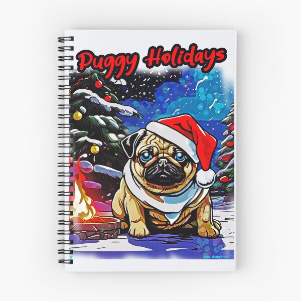 Artikelvorschau, Mops FROHE FEIERTAGE 25 PUGGY HOLIDAYS entworfen und verkauft von RedBluffTraders.