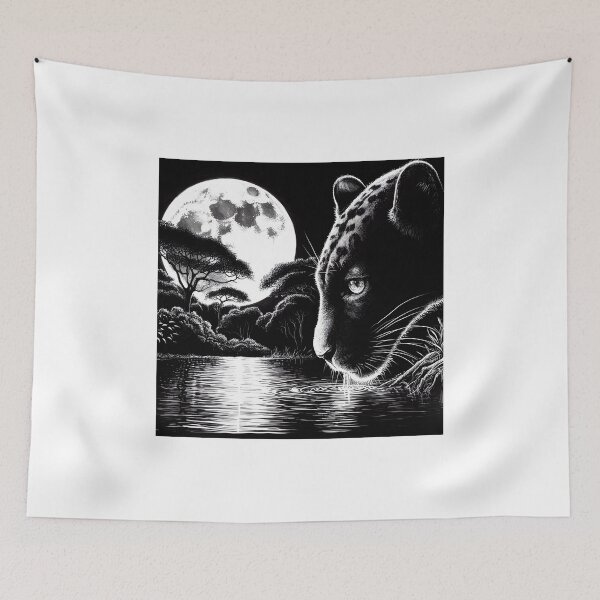 Item preview, Panther in Moonlit designed and sold by DesignVibesHub.
