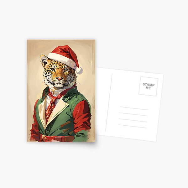 Item preview, Victorian-Styled Jaguar in Festive Attire designed and sold by TunnandBloom.