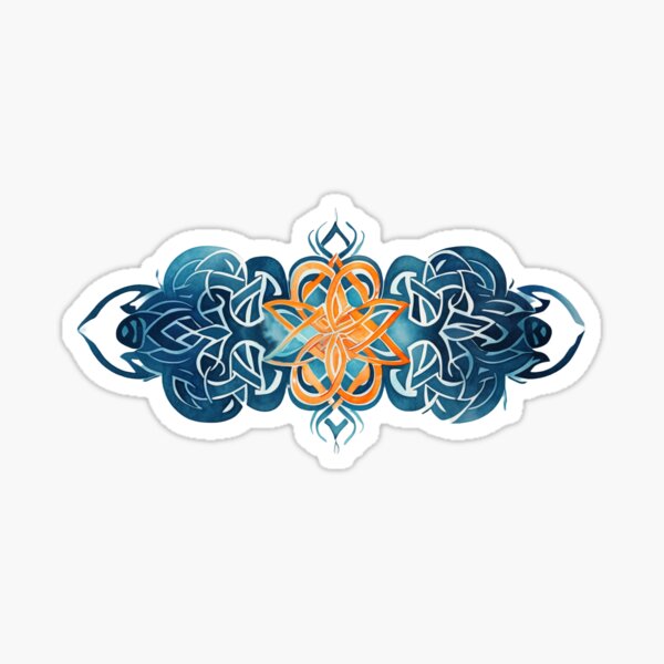 Celtic Knotwork Sticker Blue Orange Sticker