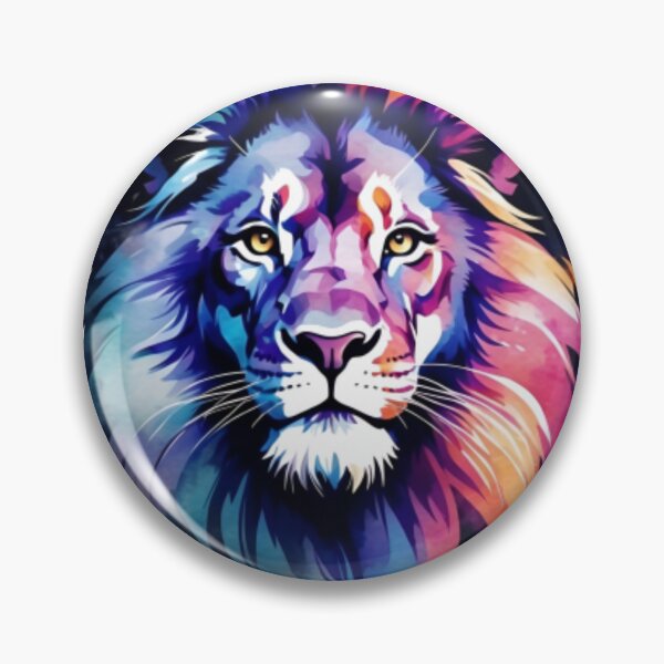 Aperçu de l'œuvre Lion peint coloré de couleur arc-en-ciel créée et vendue par Becooldesing.