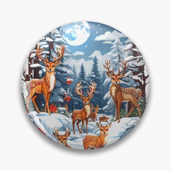 Item preview, Winter Reindeer Family at Christmas designed and sold by FlirteesDesigns.