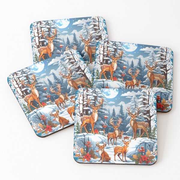 Item preview, Winter Reindeer Family at Christmas designed and sold by FlirteesDesigns.