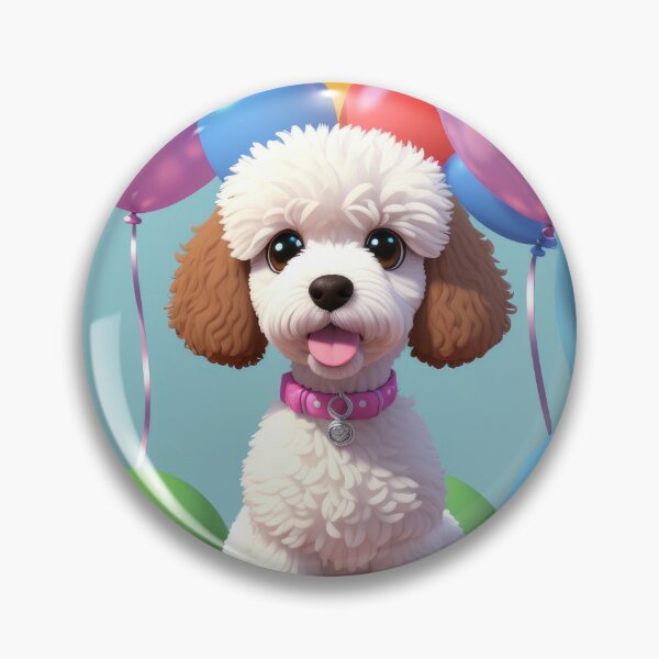 Item preview, Portrait of a poddle mini puppy at a birthday party designed and sold by Tio-Tecun.