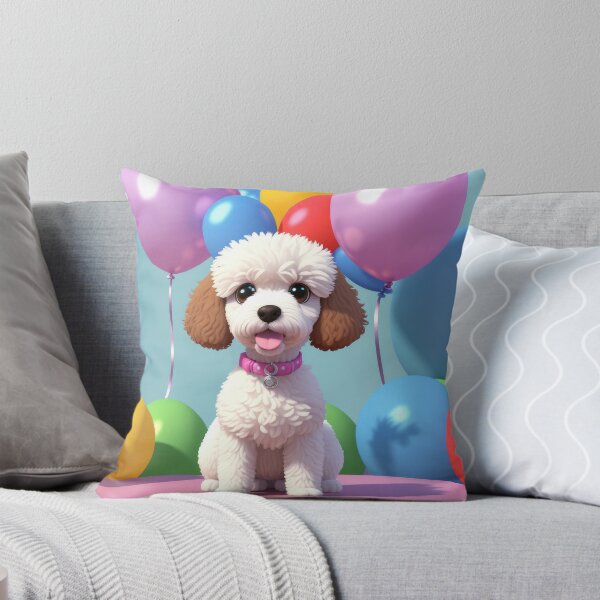 Item preview, Portrait of a poddle mini puppy at a birthday party designed and sold by Tio-Tecun.