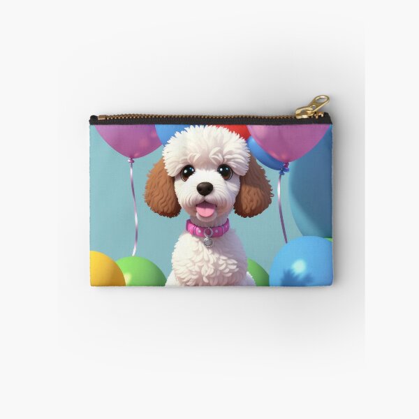 Item preview, Portrait of a poddle mini puppy at a birthday party designed and sold by Tio-Tecun.