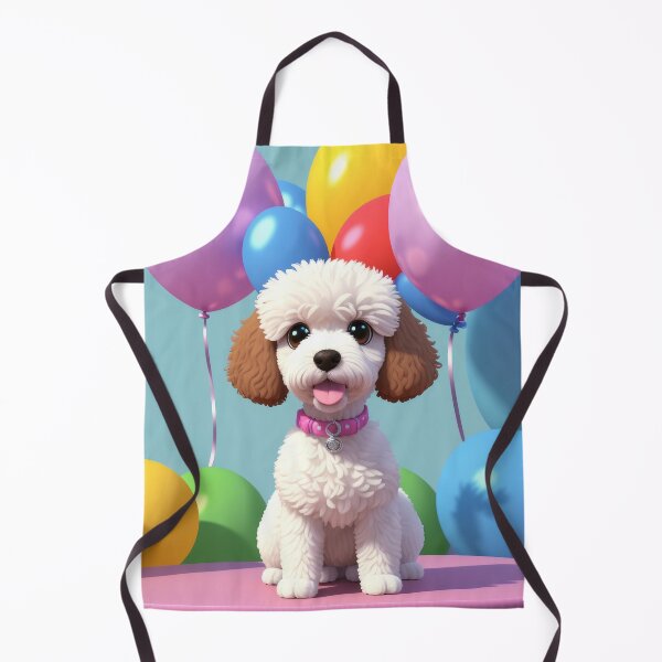 Item preview, Portrait of a poddle mini puppy at a birthday party designed and sold by Tio-Tecun.