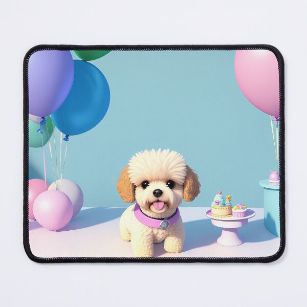 Item preview, Portrait of a baby poddle puppy at a birthday party designed and sold by Tio-Tecun.