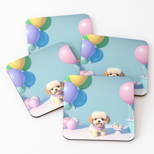 Item preview, Portrait of a baby poddle puppy at a birthday party designed and sold by Tio-Tecun.