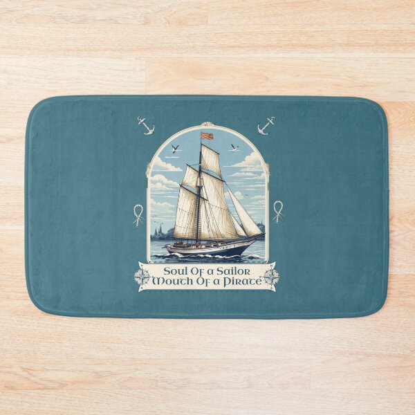 Item preview, Soul of a sailor, mouth of a pirate - Nautica - Set sail - pirates booty - Yachting club - Yachting world - Cruising sailboat designed and sold by JansenGS.
