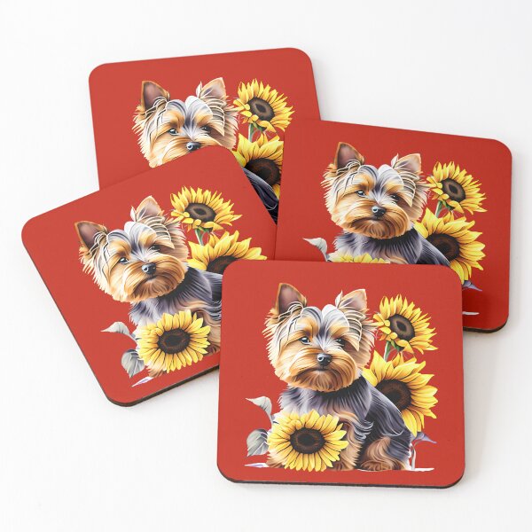 Item preview, Yorkshire Terrier y girasoles designed and sold by Jeallan Designs.