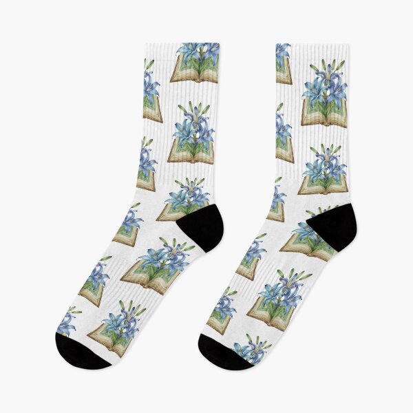 Item preview, Flowers Growing From Open Book | Purple and Blue Asiatic lilies designed and sold by CircinusStore.