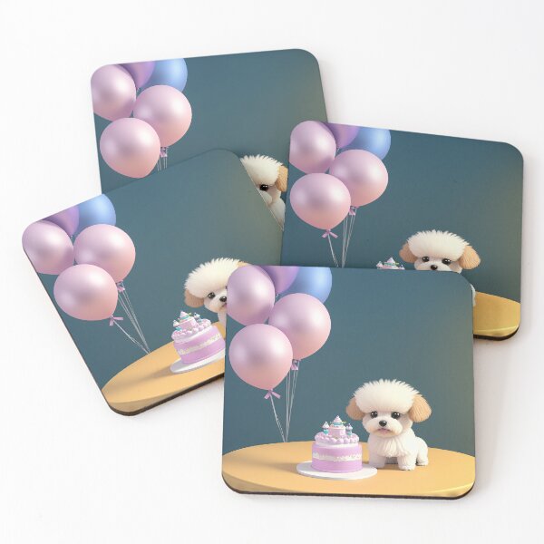 Item preview, Art of mni poddle puppy at a birthday party designed and sold by Tio-Tecun.