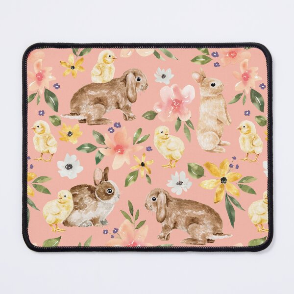 Item preview,  Pink Floral Easter Bunny and Chicks designed and sold by cateandrainn.