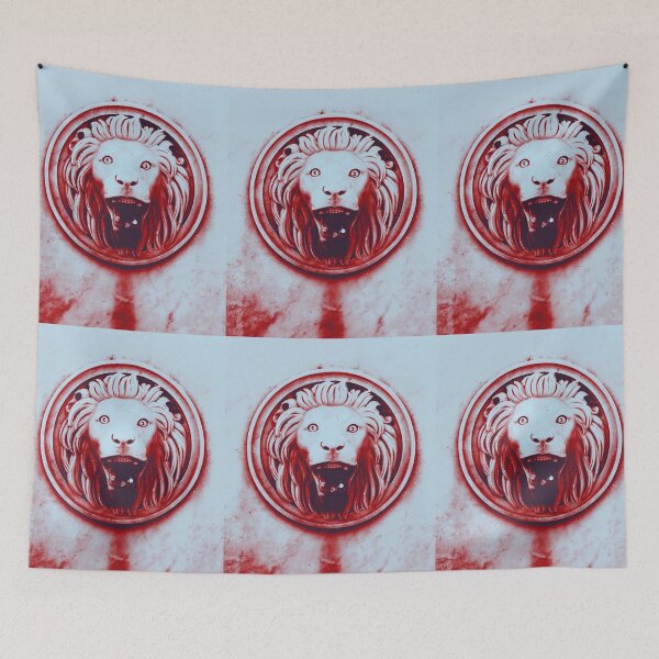 Item preview, Lion head in blue and red designed and sold by DivineDeeds.