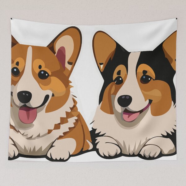 Aperçu de l'œuvre Une paire de corgis créée et vendue par Corgi-at-night.