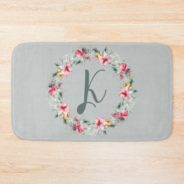 Artikelvorschau, Personalisierter Weihnachtskranz mit Weihnachtsstern: K-Monogramm entworfen und verkauft von EmeraldeaDesign.