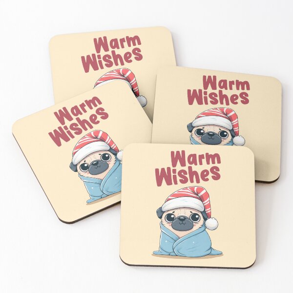 Item preview, Warm Wishes Christmas Pug designed and sold by KAI-Studio.