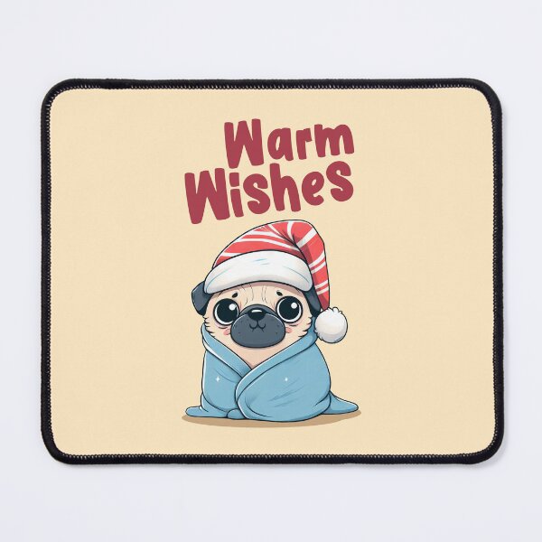 Item preview, Warm Wishes Christmas Pug designed and sold by KAI-Studio.