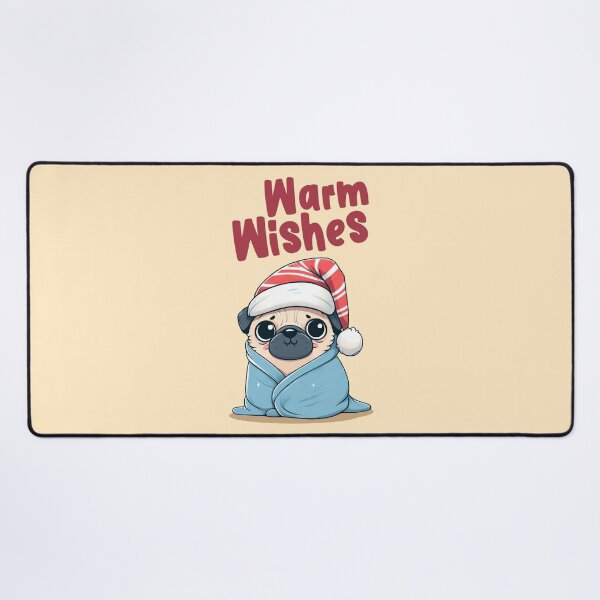 Item preview, Warm Wishes Christmas Pug designed and sold by KAI-Studio.