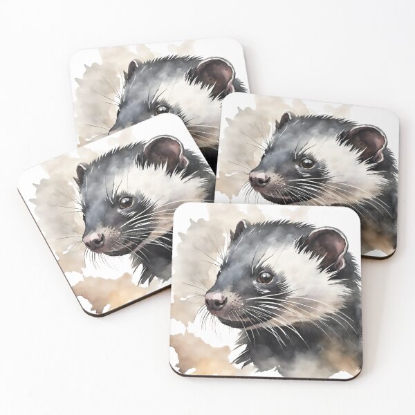 Item preview, Ferret Black Sable Watercolor Art Style designed and sold by LDJBlank.