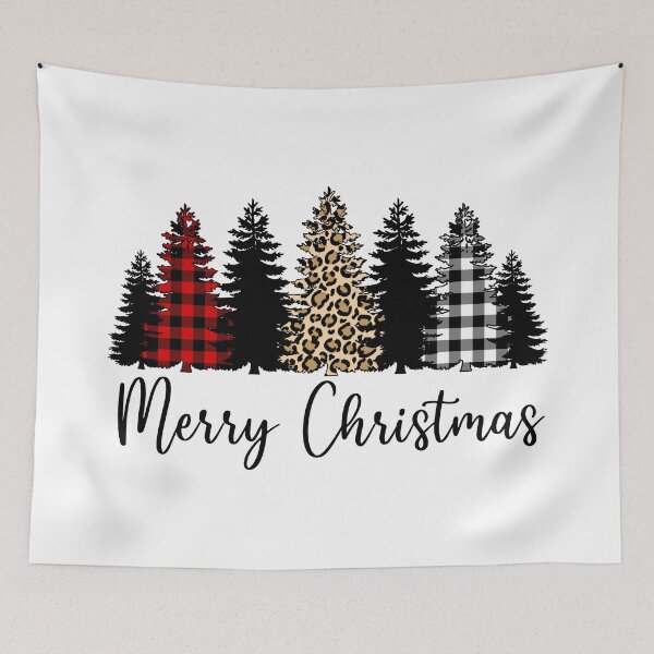 Item preview, Merry Christmas Plaid and Cheetah Print designed and sold by PrettyPage.