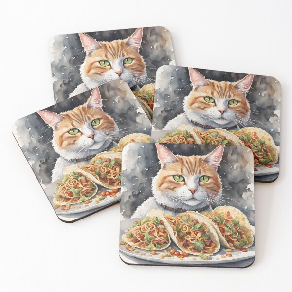 Item preview, Cat eating tacos designed and sold by Jambonfromage.